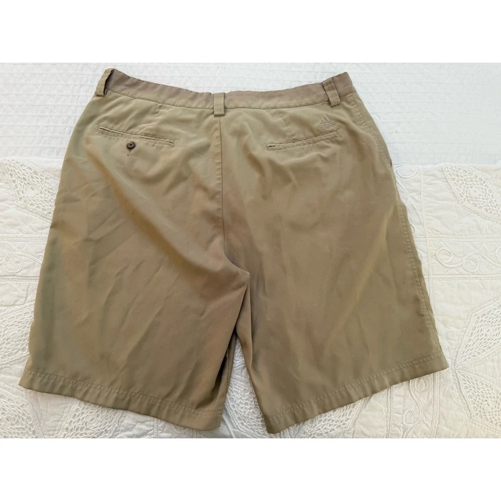 Lot 2 Adidas Golf Bermudas Shorts Men Size 38‎ Tan and Khaki Pockets 9.5